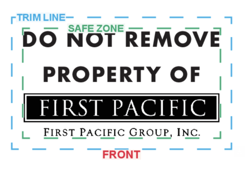 FPG Property Of stickers - "Do not remove" stickers